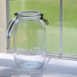 3 Liter Vintage Glass Bail & Trigger Jar Canister
